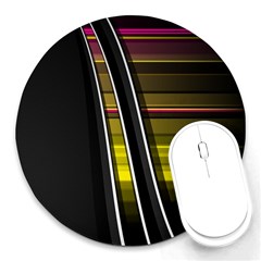 Abstract Multicolor Vectors Flow Lines Graphics Round Mousepads by Sapixe