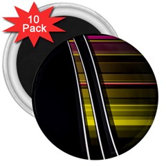 Abstract Multicolor Vectors Flow Lines Graphics 3  Magnets (10 Pack)  by Sapixe