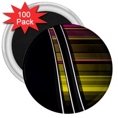 Abstract Multicolor Vectors Flow Lines Graphics 3  Magnets (100 Pack) by Sapixe