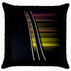 Abstract Multicolor Vectors Flow Lines Graphics Throw Pillow Case (black) by Sapixe