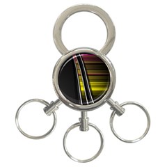 Abstract Multicolor Vectors Flow Lines Graphics 3-ring Key Chains