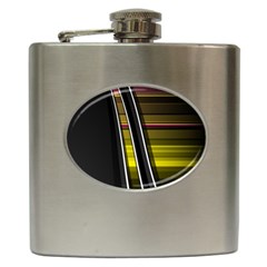 Abstract Multicolor Vectors Flow Lines Graphics Hip Flask (6 Oz) by Sapixe