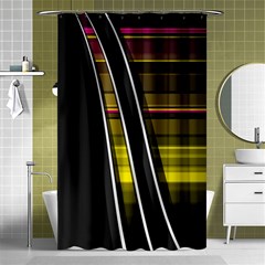 Abstract Multicolor Vectors Flow Lines Graphics Shower Curtain 48  X 72  (small)  by Sapixe