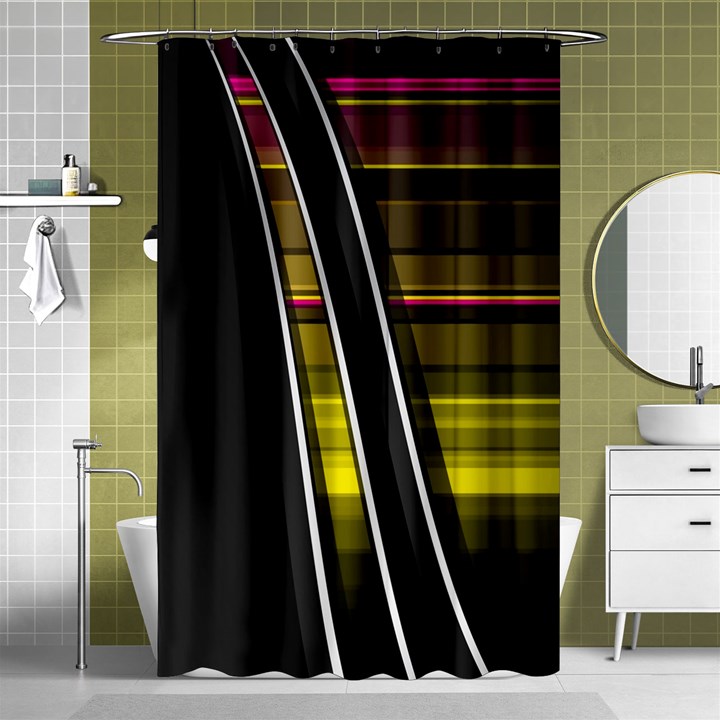 Abstract Multicolor Vectors Flow Lines Graphics Shower Curtain 48  x 72  (Small) 