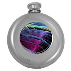 Abstract Satin Round Hip Flask (5 Oz)