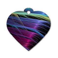 Abstract Satin Dog Tag Heart (two Sides)