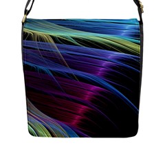 Abstract Satin Flap Messenger Bag (l) 