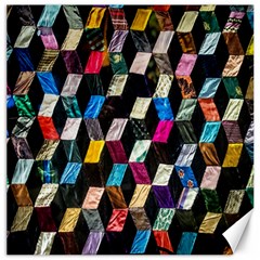 Abstract Multicolor Cubes 3d Quilt Fabric Canvas 20  X 20   by Sapixe