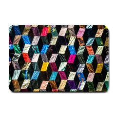 Abstract Multicolor Cubes 3d Quilt Fabric Small Doormat  by Sapixe