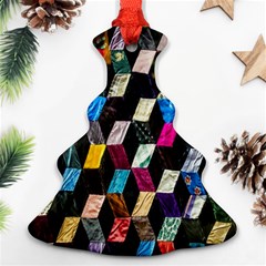 Abstract Multicolor Cubes 3d Quilt Fabric Christmas Tree Ornament (two Sides) by Sapixe