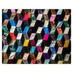 Abstract Multicolor Cubes 3d Quilt Fabric Double Sided Flano Blanket (medium)  by Sapixe