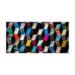 Abstract Multicolor Cubes 3d Quilt Fabric Yoga Headband by Sapixe