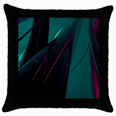 Abstract Green Purple Throw Pillow Case (black) by Sapixe