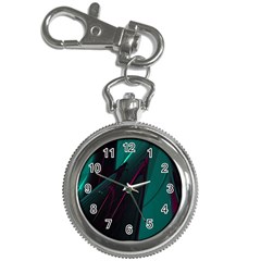 Abstract Green Purple Key Chain Watches by Sapixe