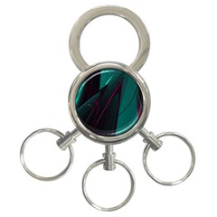 Abstract Green Purple 3-ring Key Chains by Sapixe