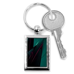 Abstract Green Purple Key Chains (rectangle)  by Sapixe