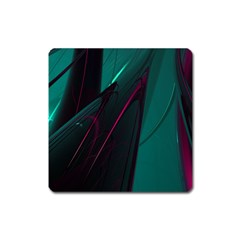 Abstract Green Purple Square Magnet by Sapixe