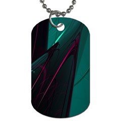 Abstract Green Purple Dog Tag (two Sides) by Sapixe