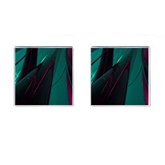 Abstract Green Purple Cufflinks (square) by Sapixe