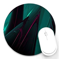 Abstract Green Purple Round Mousepads by Sapixe