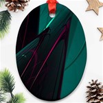 Abstract Green Purple Ornament (Oval) Front