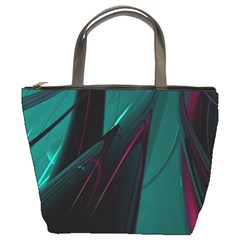 Abstract Green Purple Bucket Bags