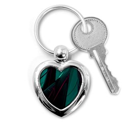 Abstract Green Purple Key Chains (heart)  by Sapixe