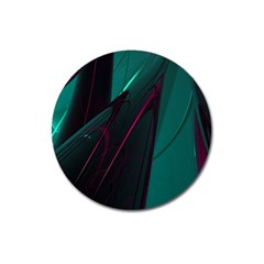 Abstract Green Purple Magnet 3  (round)