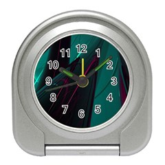 Abstract Green Purple Travel Alarm Clocks