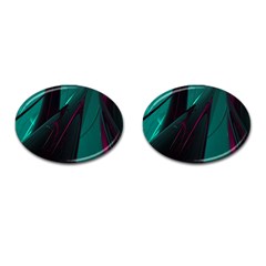 Abstract Green Purple Cufflinks (oval) by Sapixe