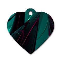 Abstract Green Purple Dog Tag Heart (one Side) by Sapixe