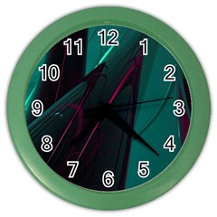 Abstract Green Purple Color Wall Clocks