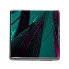 Abstract Green Purple Memory Card Reader (square)