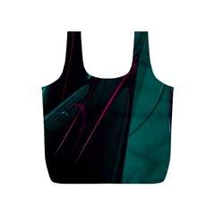 Abstract Green Purple Full Print Recycle Bags (s) 