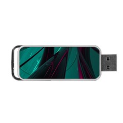 Abstract Green Purple Portable Usb Flash (one Side)