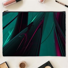 Abstract Green Purple Cosmetic Bag (xxxl)  by Sapixe