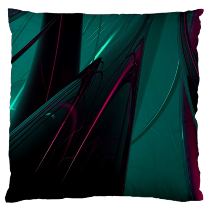 Abstract Green Purple Standard Flano Cushion Case (One Side)