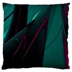 Abstract Green Purple Large Flano Cushion Case (two Sides) by Sapixe