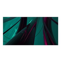 Abstract Green Purple Satin Shawl