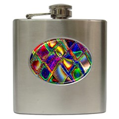 Abstract Digital Art Hip Flask (6 Oz) by Sapixe