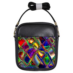 Abstract Digital Art Girls Sling Bags