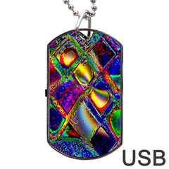 Abstract Digital Art Dog Tag Usb Flash (one Side) by Sapixe