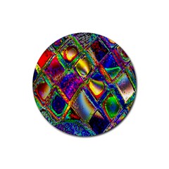 Abstract Digital Art Rubber Round Coaster (4 Pack) 