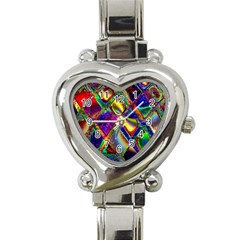 Abstract Digital Art Heart Italian Charm Watch