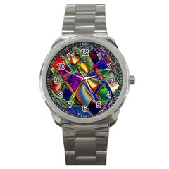 Abstract Digital Art Sport Metal Watch