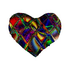 Abstract Digital Art Standard 16  Premium Flano Heart Shape Cushions by Sapixe