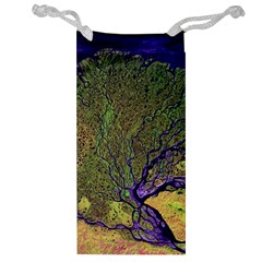 Lena River Delta A Photo Of A Colorful River Delta Taken From A Satellite Jewelry Bag