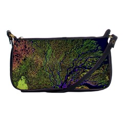 Lena River Delta A Photo Of A Colorful River Delta Taken From A Satellite Shoulder Clutch Bags by Simbadda