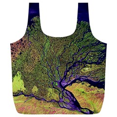 Lena River Delta A Photo Of A Colorful River Delta Taken From A Satellite Full Print Recycle Bags (l)  by Simbadda