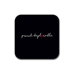 Proud Deplorable Maga Women For Trump With Heart And Handwritten Text Rubber Coaster (square)  by snek